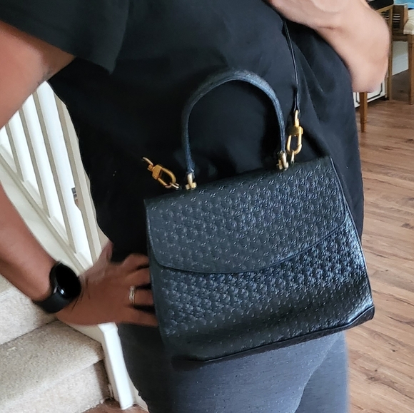 Escada Vintage Rare Daisy Embossed Handbag - Picture 10 of 10